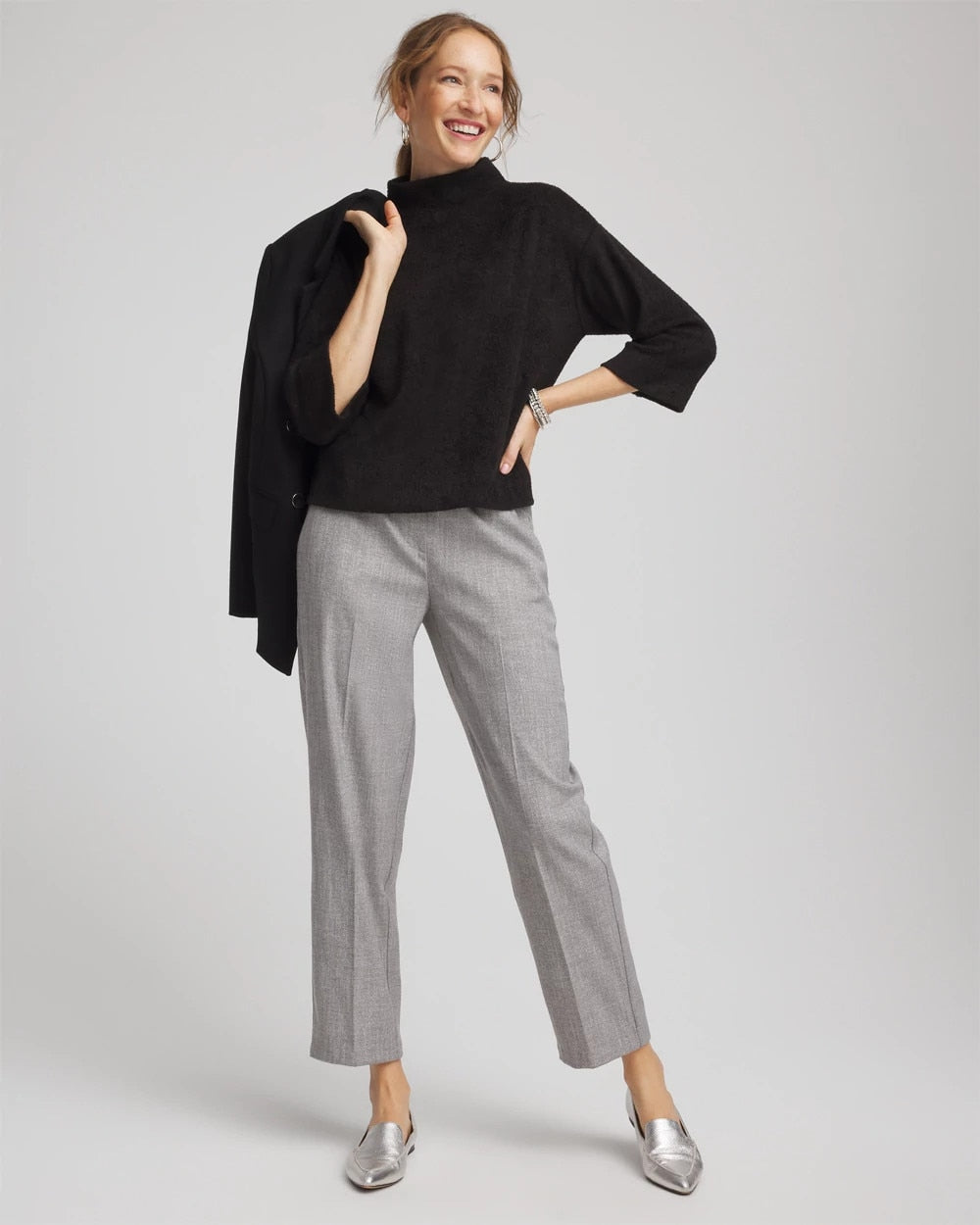 Chico's Smart Buy - Jacquard Cozy Turtleneck Black