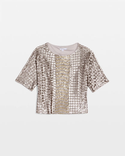 Chico's Special Offer - Art Deco Dolman Sequins Tee Gold