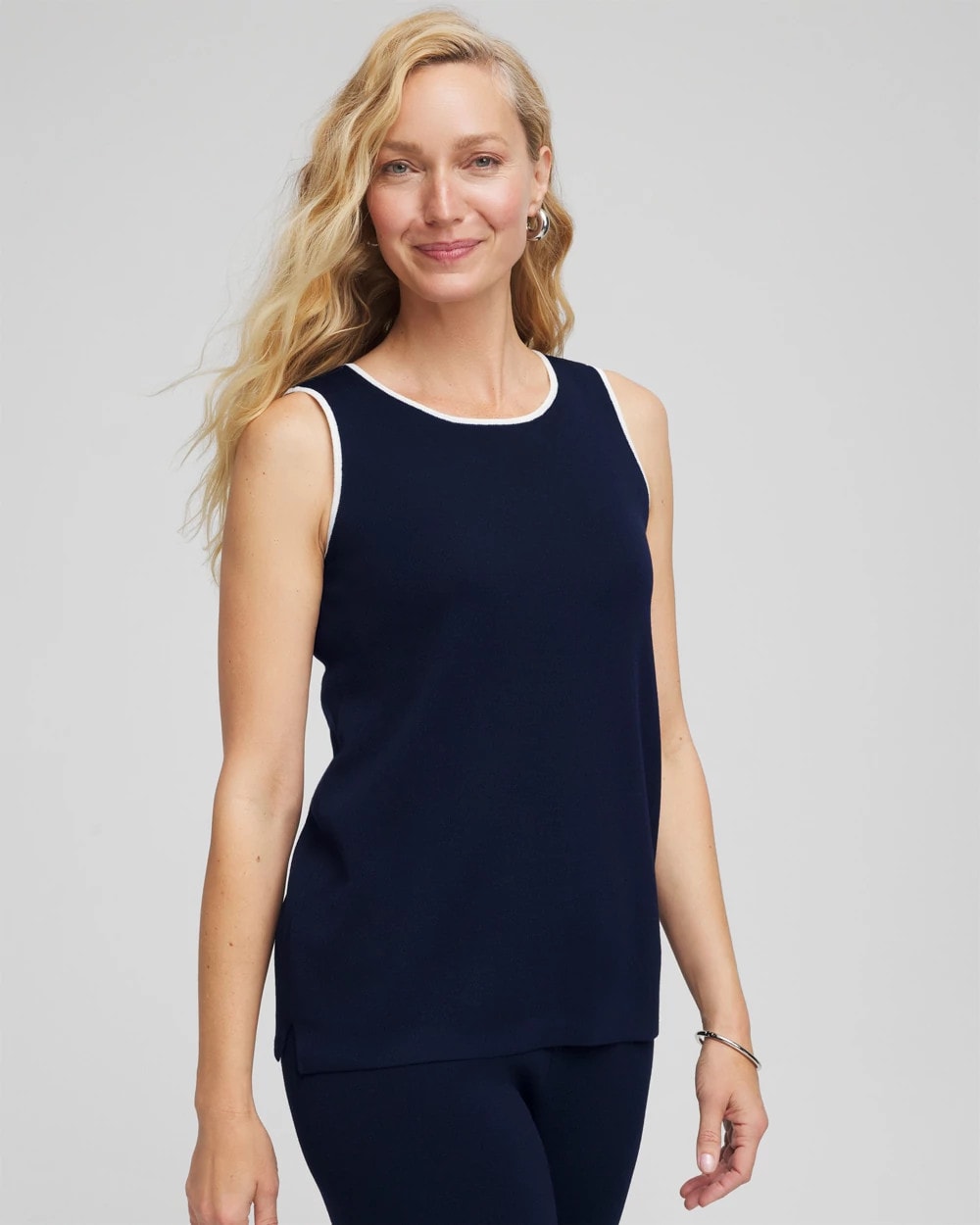 Chico's Popular - Travelers™ Tipped Sweater Shell Tank Travelers India Ink