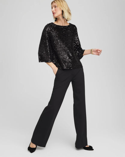 Chico's Hot Sale - Sparkling Sequin Party Tee Black
