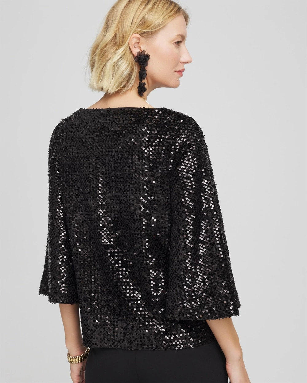 Chico's Hot Sale - Sparkling Sequin Party Tee Black