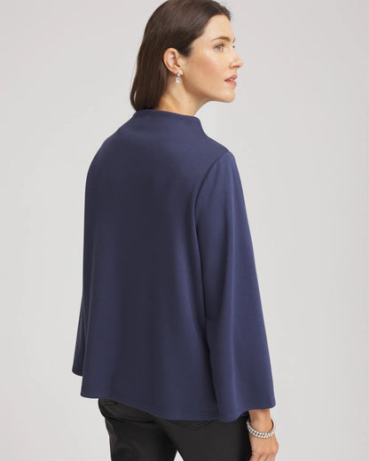 Chico's Trusted - Embellished Structured Top Indigo Sky