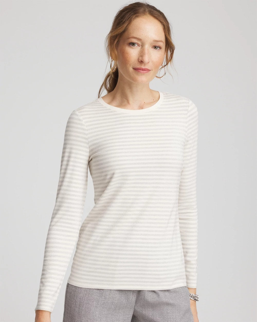 Chico's Hot Sale - Metallic Layering Tee English Cream