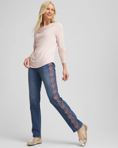 Chico's Popular - Cowlneck Long-Sleeved Tee Rose Smoke