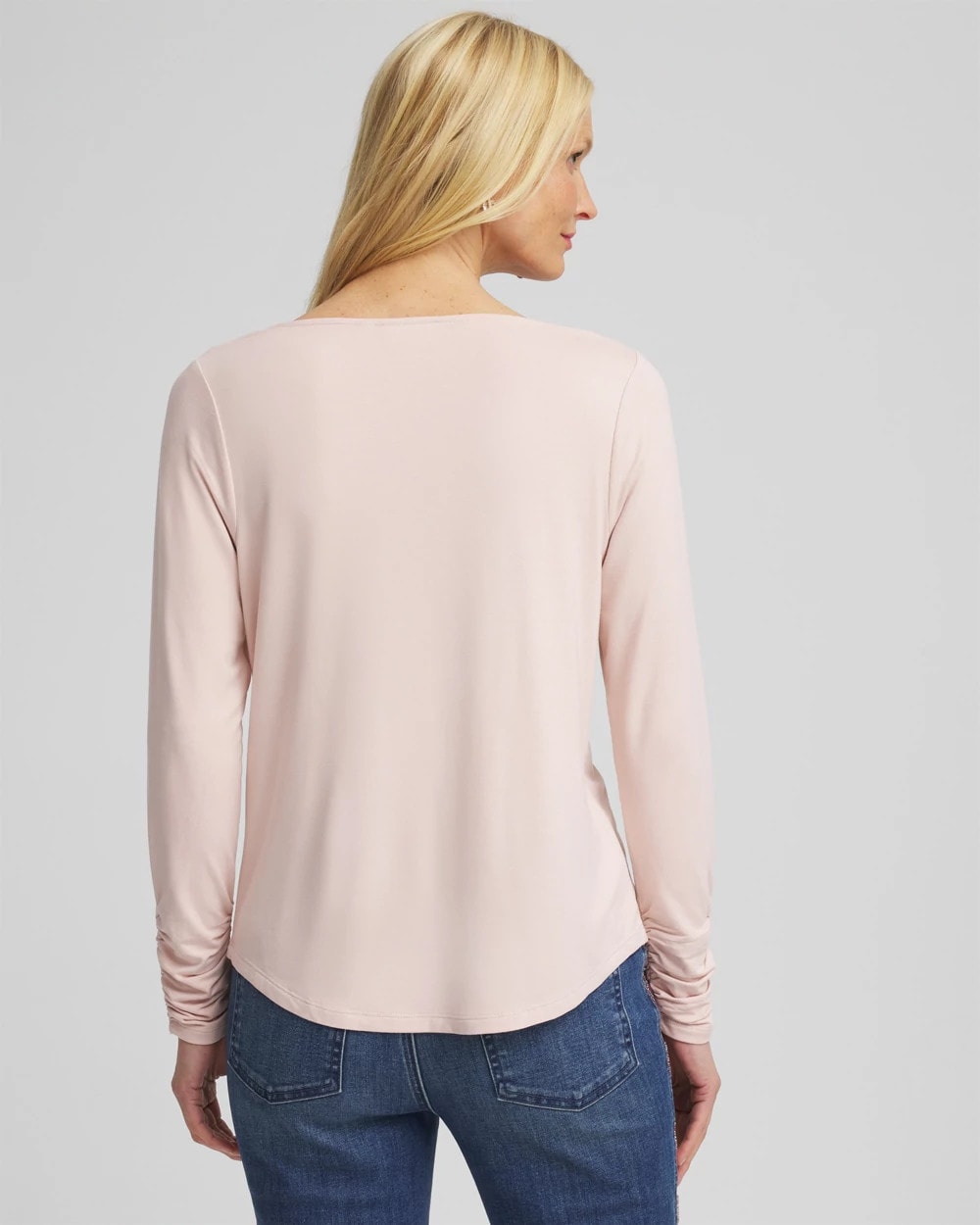 Chico's Popular - Cowlneck Long-Sleeved Tee Rose Smoke