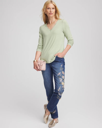Chico's Smart Buy - Touch of Cool™ V-Neck Layering Tee Sage Meadow