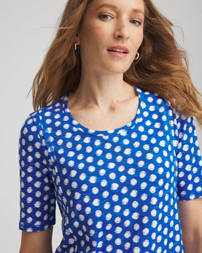 Chico's Featured - Printed Slub Short Sleeve Tee Azure