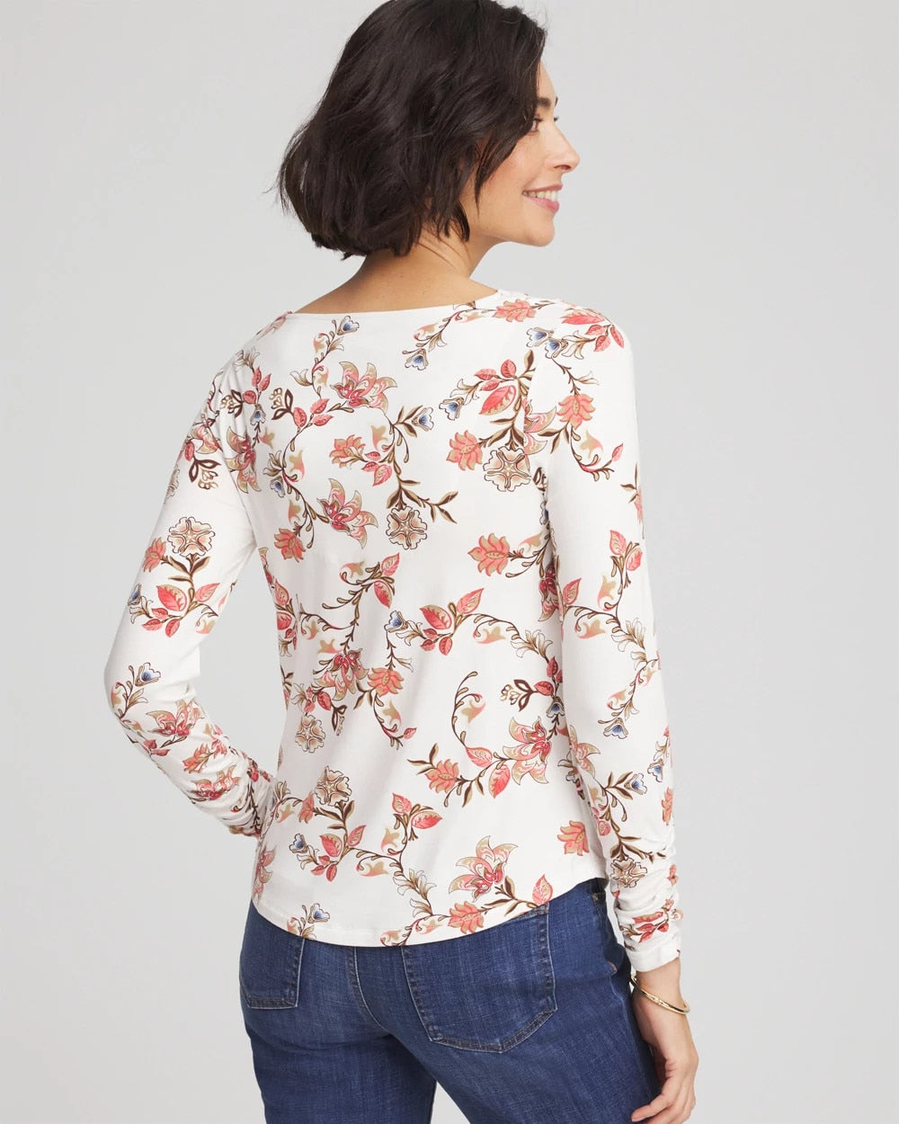 Chico's New - Touch of Cool™ Long-Sleeved Cowlneck Tee Ecru
