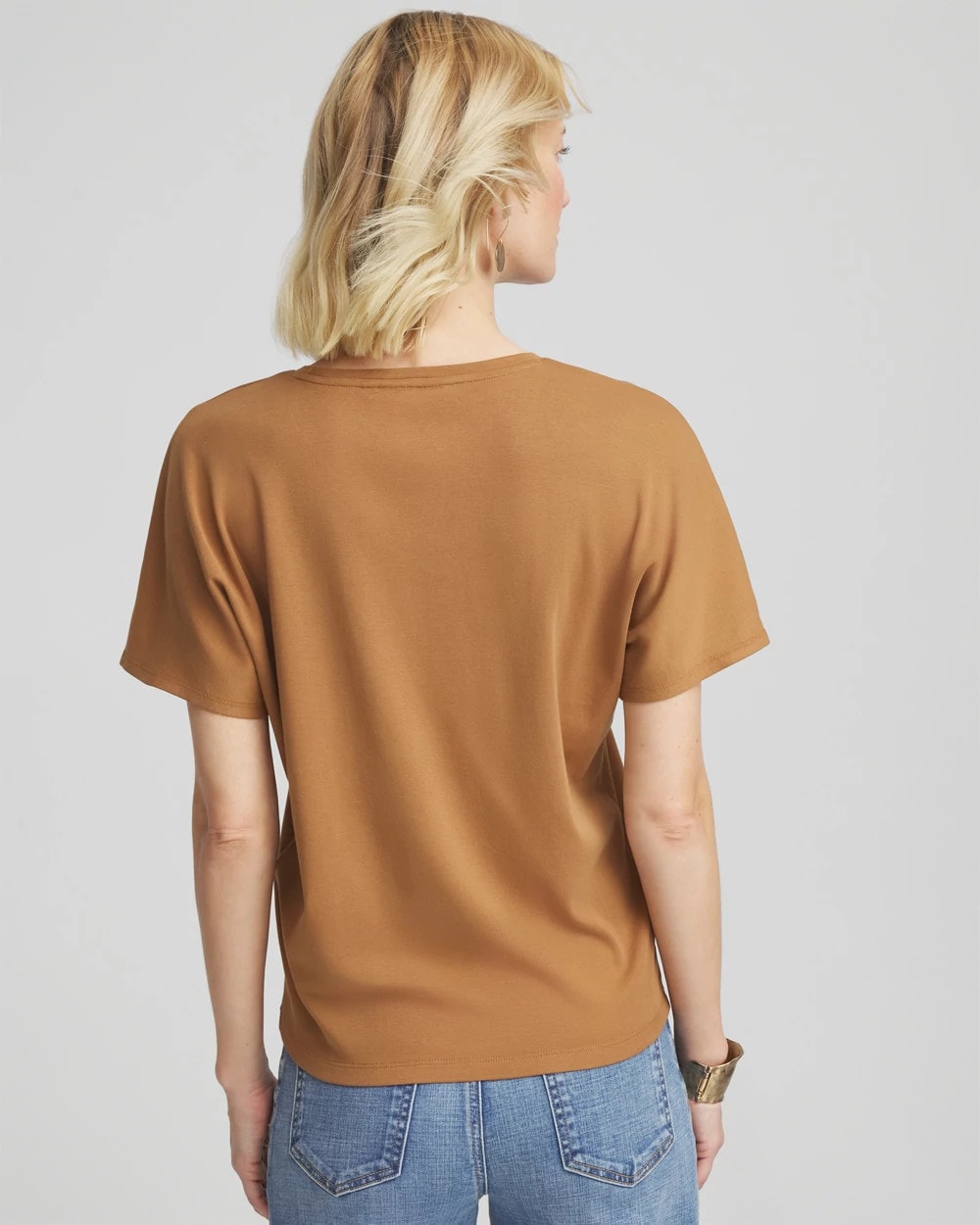 Chico's New - Studded Tapered Dolman Top Burnt Sienna