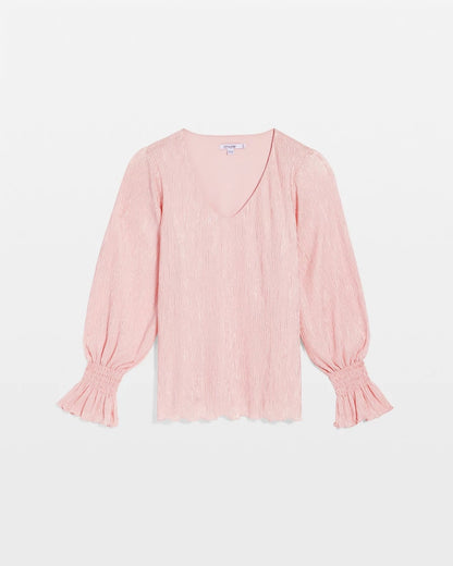 Chico's Great Value - Crinkle Bodre Voop Neck Top Blushed