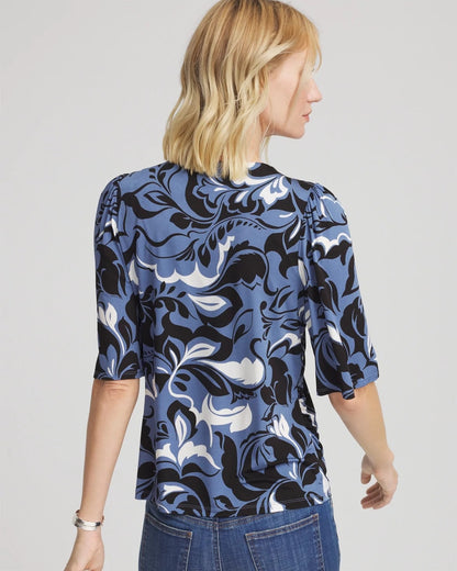Chico's Value - Stretch-Knit Flutter-Sleeve Tee Blue Lotus