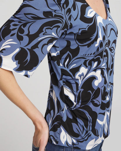 Chico's Value - Stretch-Knit Flutter-Sleeve Tee Blue Lotus