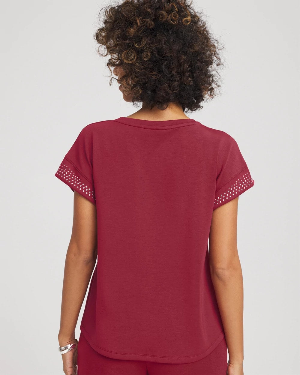 Chico's Smart Buy - Zenergy® Embellished Short-Sleeve Top Russet Red