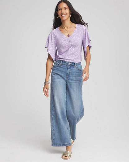 Chico's Deals - Touch of Cool™ Handkerchief-Sleeve V-Neck Tee Gentle Lavender