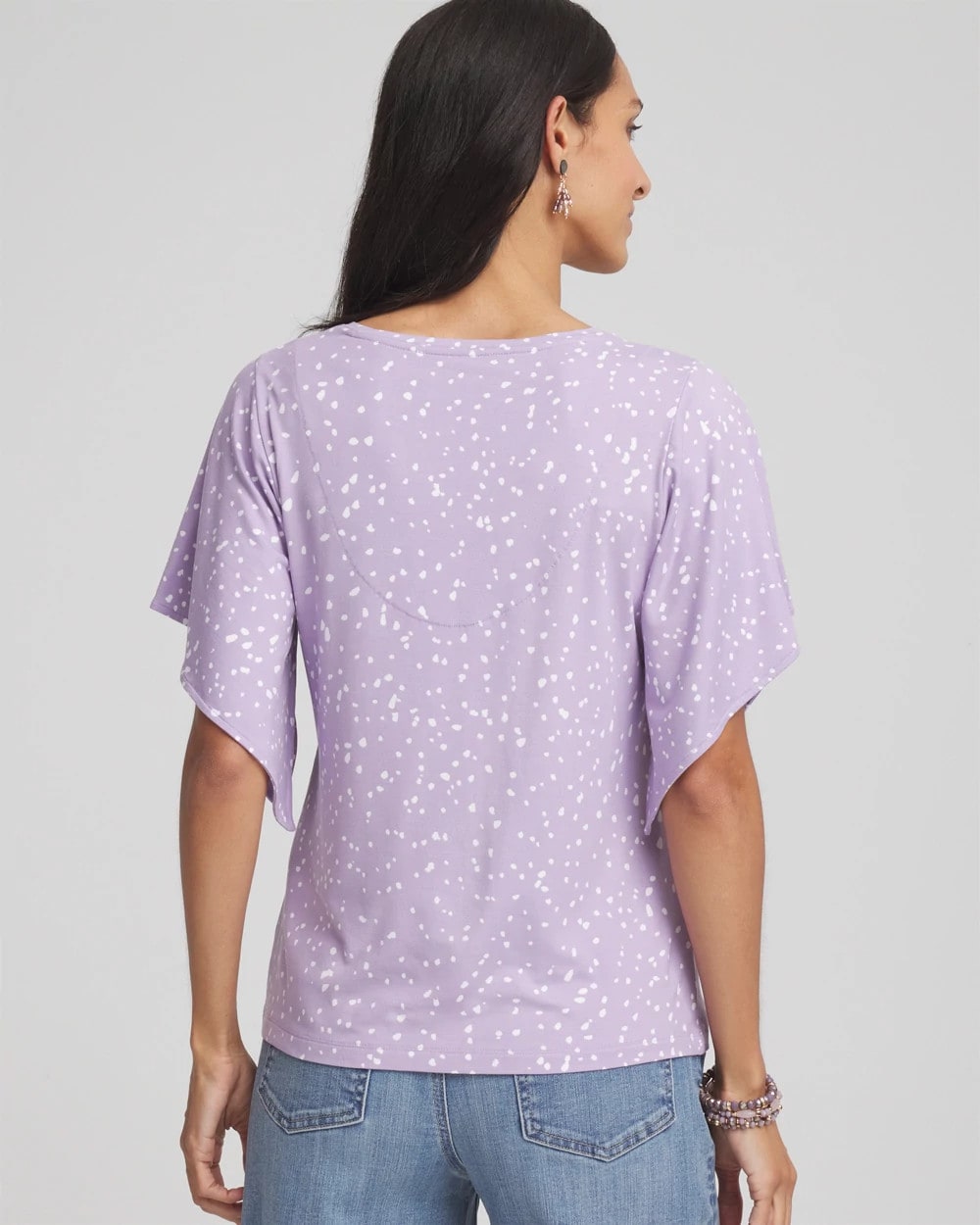 Chico's Deals - Touch of Cool™ Handkerchief-Sleeve V-Neck Tee Gentle Lavender