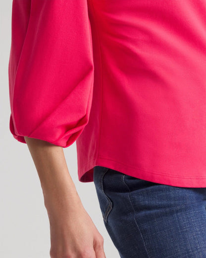 Chico's Trusted - Cotton Tuck Sleeve Tee Dried Roses
