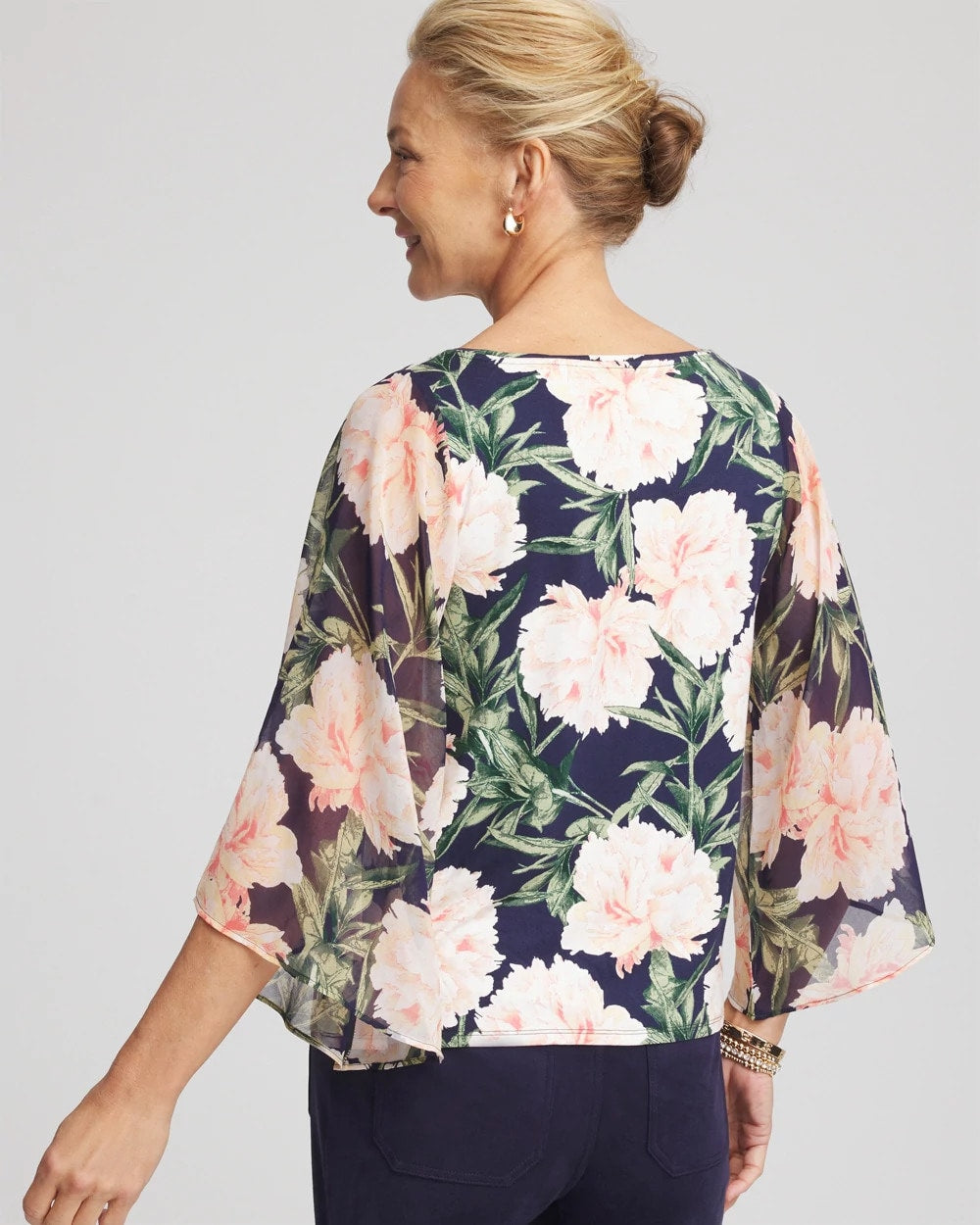 Chico's Classic - Georgette Angel-Sleeved Top Darkest Spruce