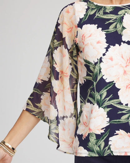 Chico's Classic - Georgette Angel-Sleeved Top Darkest Spruce