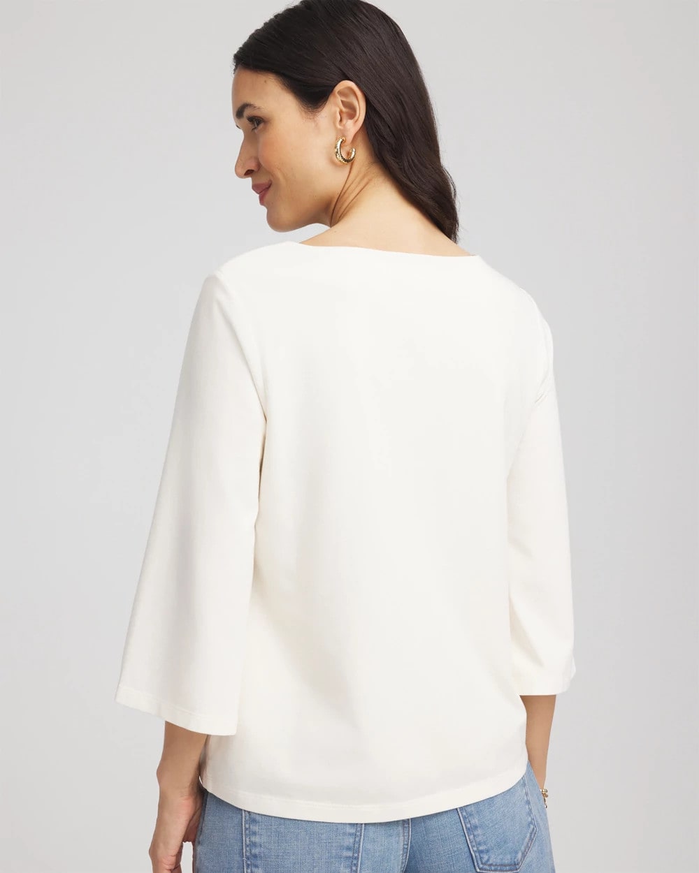 Chico's Quality - Soutache Embroidered Wildflower Top Ecru