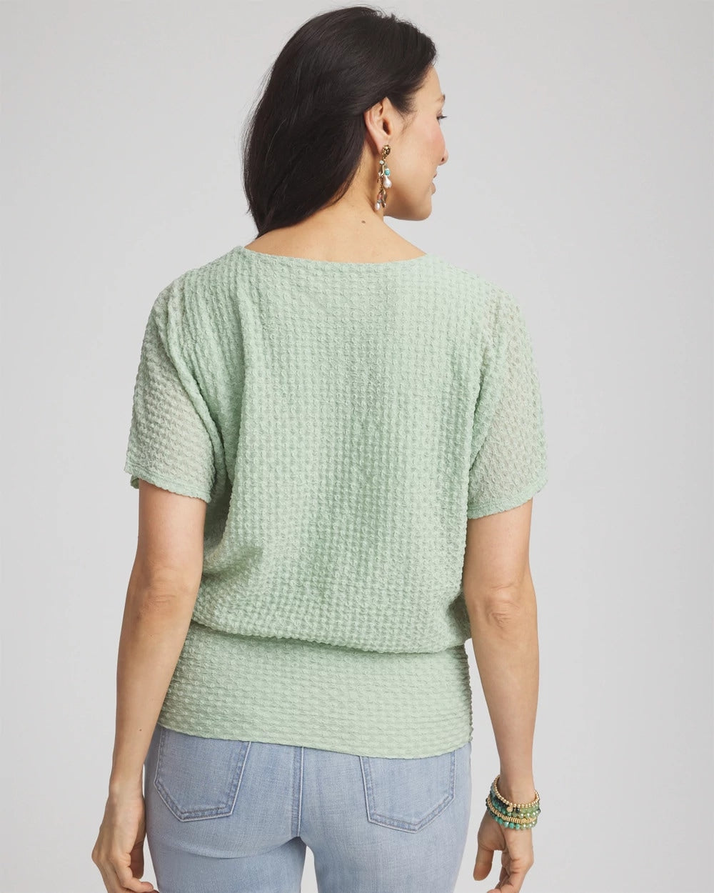 Chico's Deals - Jacquard Banded Hem Top Moroccan Mint