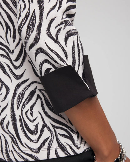 Chico's New - Pima Jewel Neck Contrast Tee Black