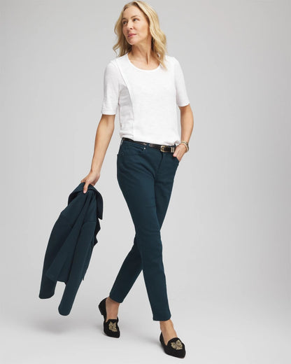Chico's Great Value - Slub Paneled Elbow Tee Alabaster
