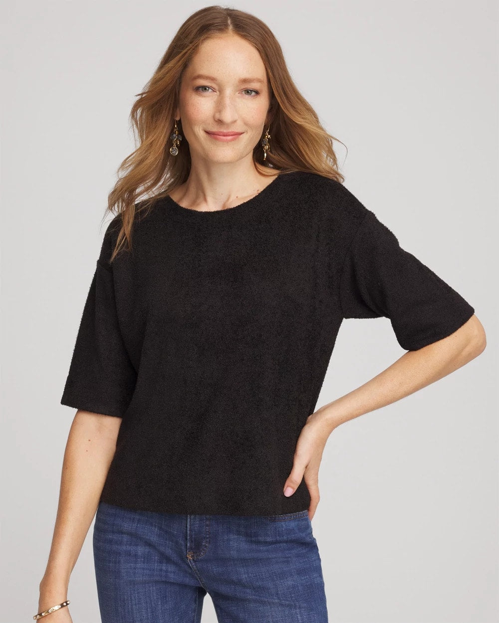 Chico's Deals - Cozy Crewneck Tee Black
