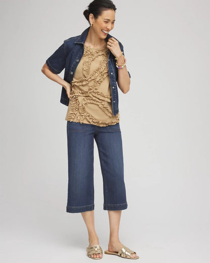 Chico's Best Price - Sleeveless Ruffle-Appliqué Tank Top Cafe Aroma