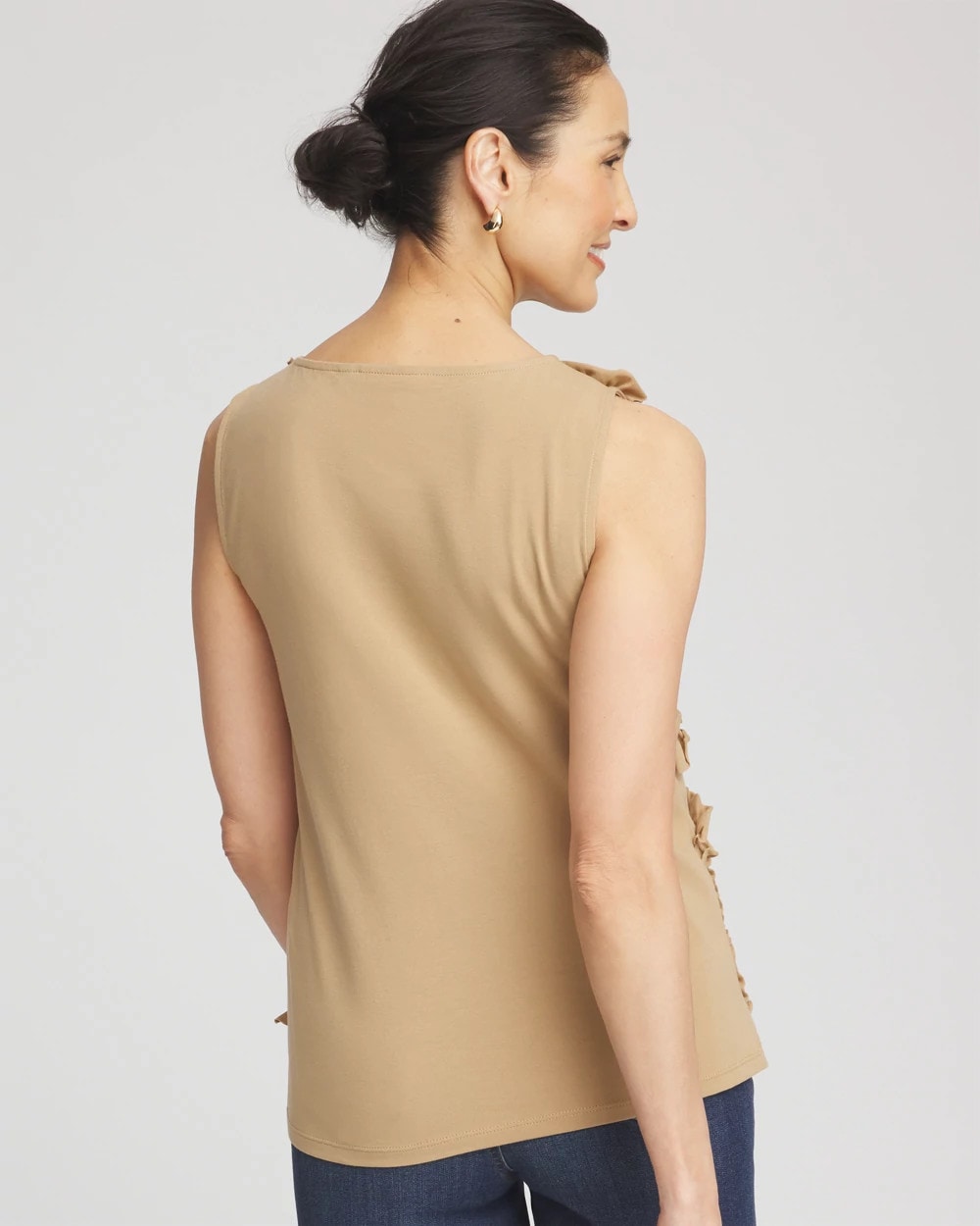 Chico's Best Price - Sleeveless Ruffle-Appliqué Tank Top Cafe Aroma