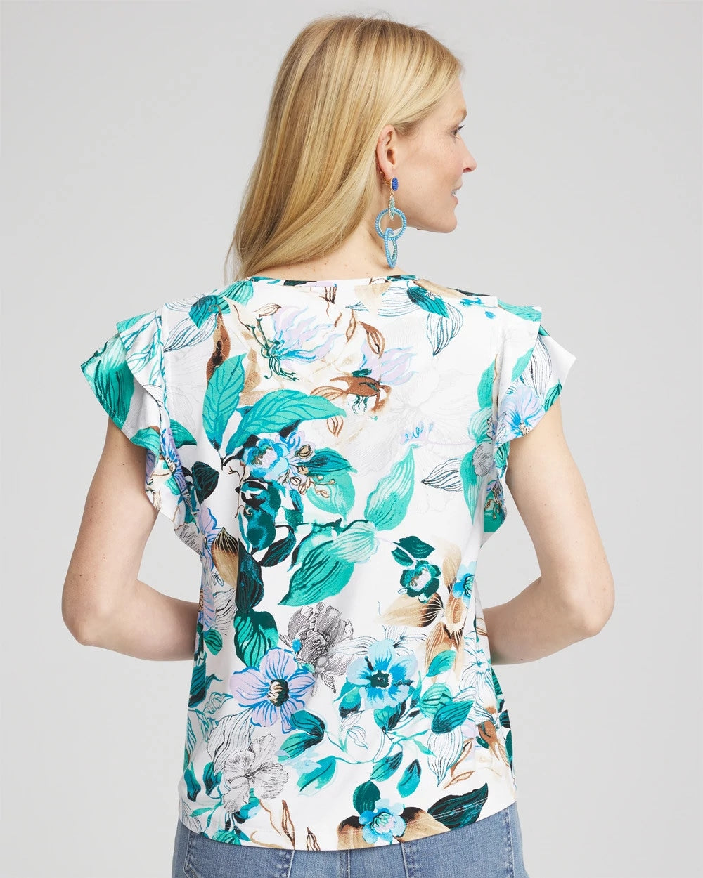 Chico's Special Offer - Touch of Cool™ Flutter Sleeve Tee Alabaster