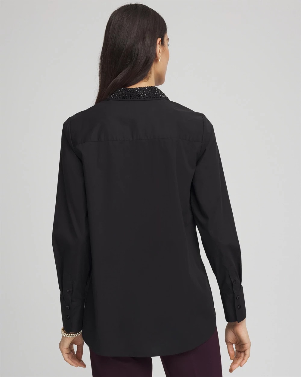 Chico's New - Tonal Jewels Poplin Shirt Black