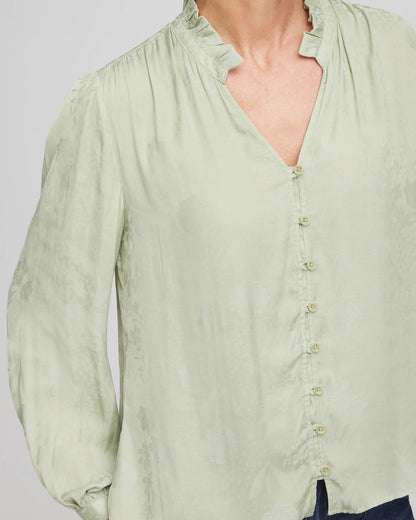Chico's Recommended - Jacquard Georgette Peasant Blouse Sage Meadow
