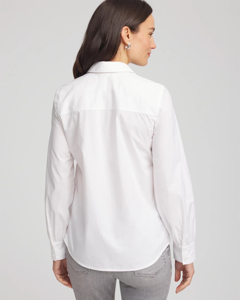 Chico's Essential - Jeweled Poplin Shirt Alabaster