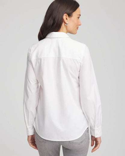 Chico's Essential - Jeweled Poplin Shirt Alabaster