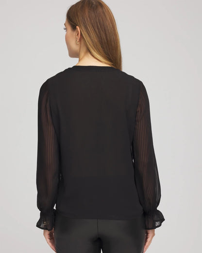 Chico's Popular - Georgette Polka Dot Blouse Black