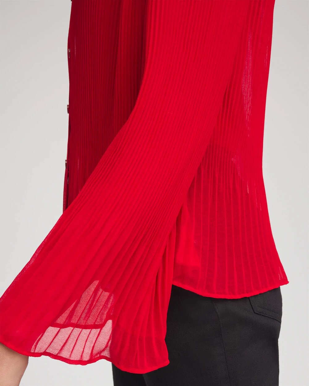 Chico's Recommended - Pleated Georgette Blouse Carmine Red
