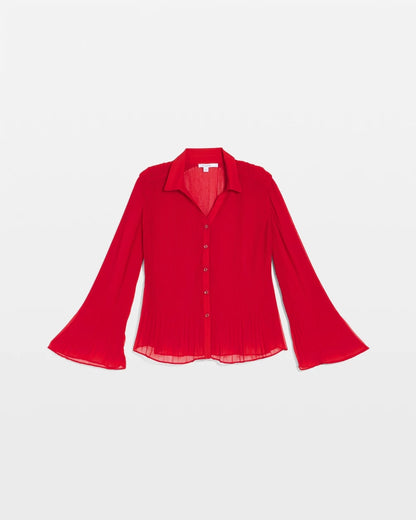 Chico's Recommended - Pleated Georgette Blouse Carmine Red