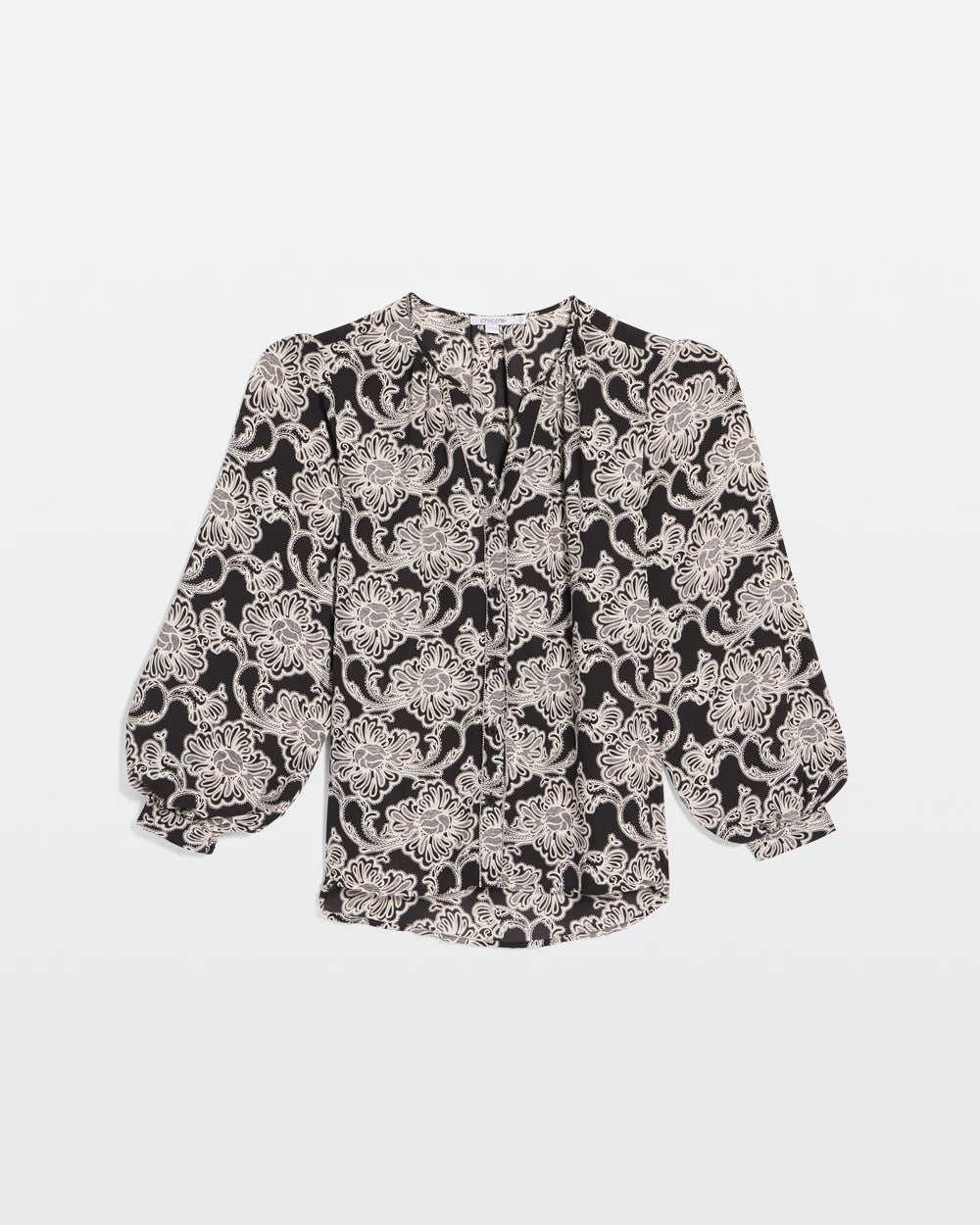 Chico's Classic - Caviar Bead Georgette Blouse Black