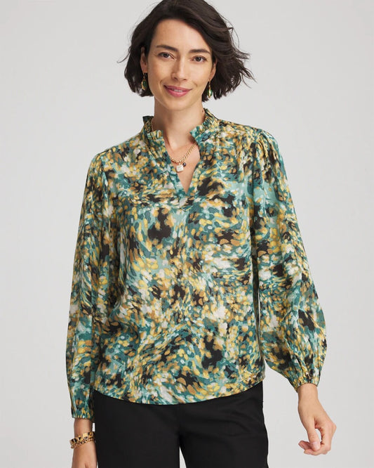 Chico's Sale - Crinkle Relaxed-Fit Blouse Darkest Spruce