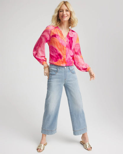 Chico's Classic - Watercolor Classic Fit Chiffon Blouse Crushed Berries