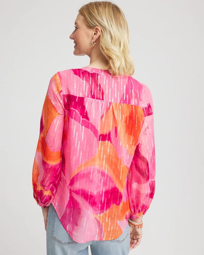 Chico's Classic - Watercolor Classic Fit Chiffon Blouse Crushed Berries