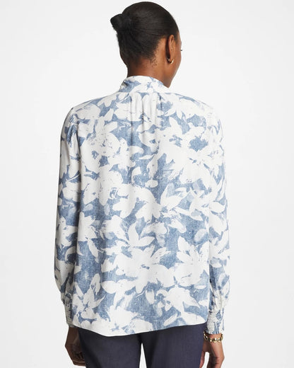 Chico's Top Pick - Faux Silk Mockneck Blouse Tidal Blue