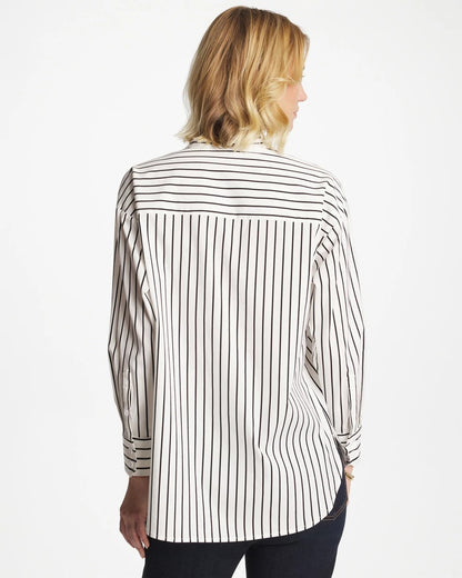 Chico's Everyday - Striped Poplin Applique Tunic Black