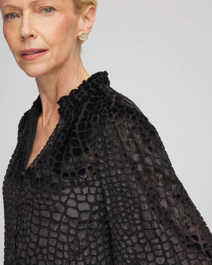 Chico's Sale - Burnout Velvet Blouse Black