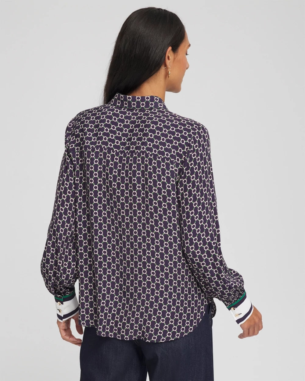 Chico's Featured - Faux Silk Twill Shirt Passport Blue