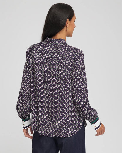 Chico's Featured - Faux Silk Twill Shirt Passport Blue