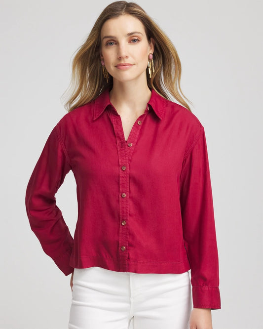 Chico's Featured - Tencel™ Classic Fit Shirt Russet Red