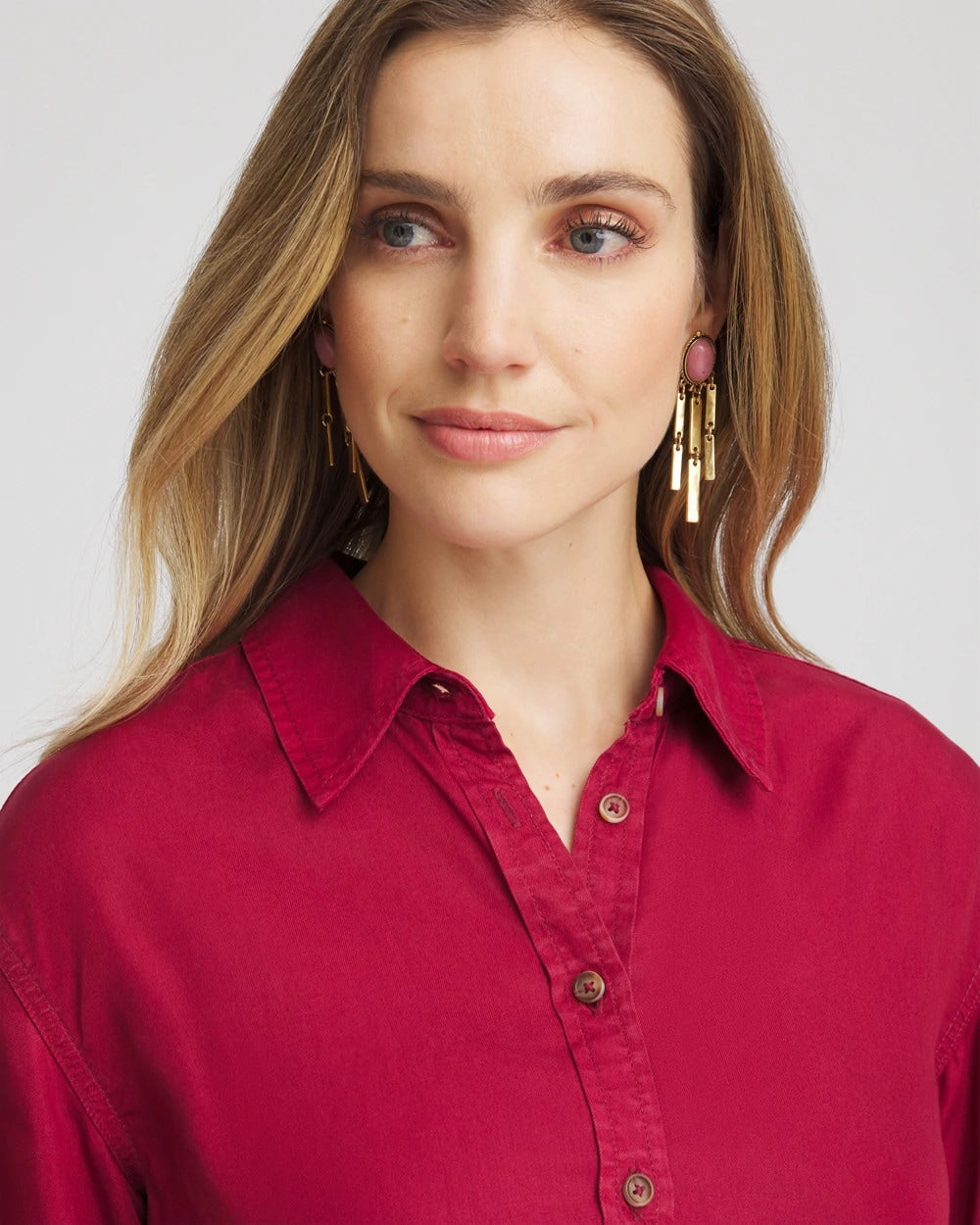 Chico's Featured - Tencel™ Classic Fit Shirt Russet Red