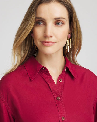 Chico's Featured - Tencel™ Classic Fit Shirt Russet Red