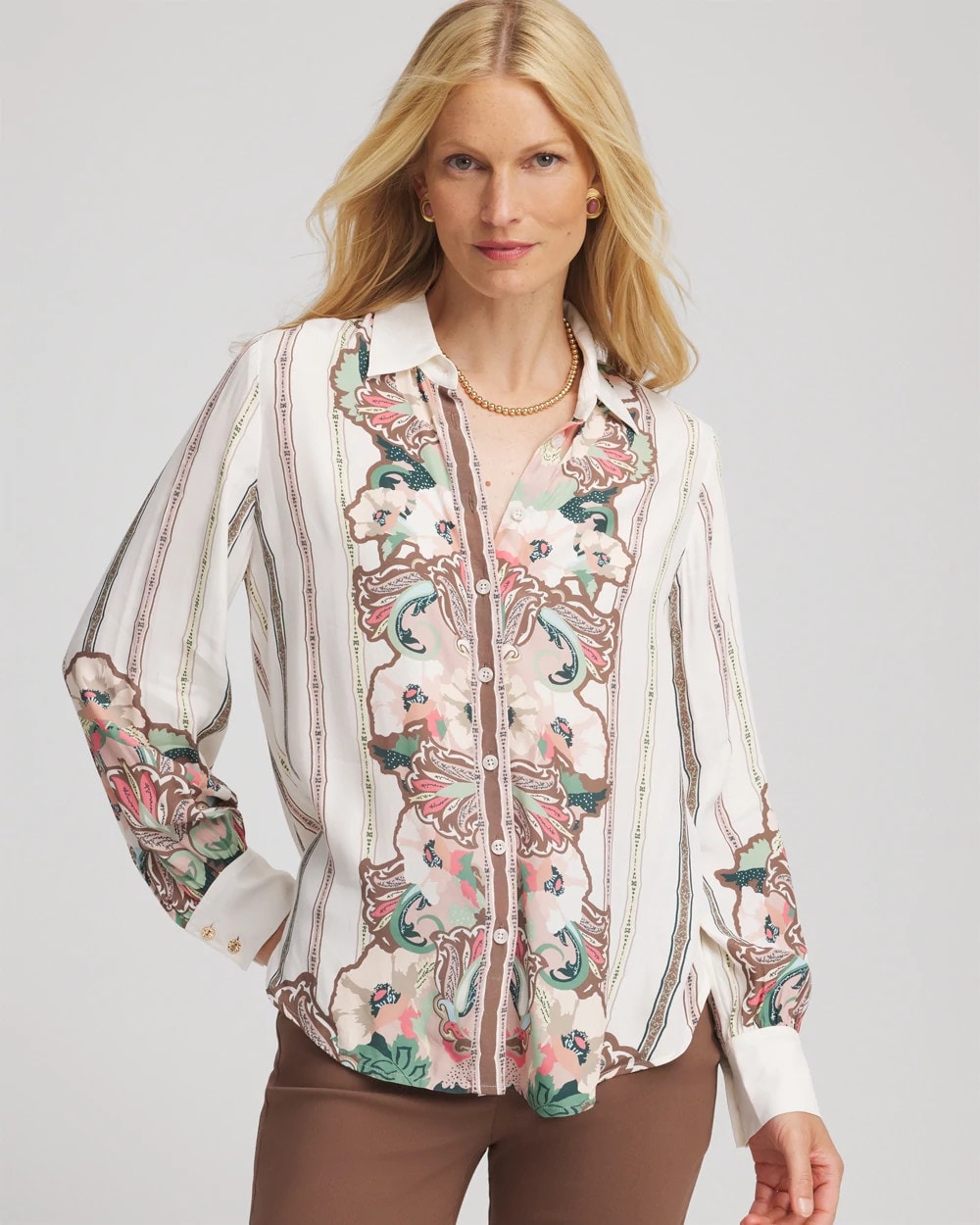 Chico's Customer Favorite - Silky Classic-Fit Shirt Ecru